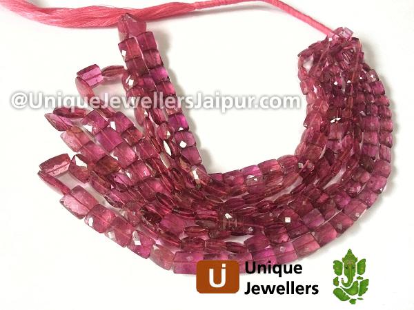 Rubellite Faceted Chicklet Beads